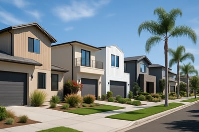 Modern homes in Southern California neighborhoods